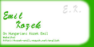 emil kozek business card